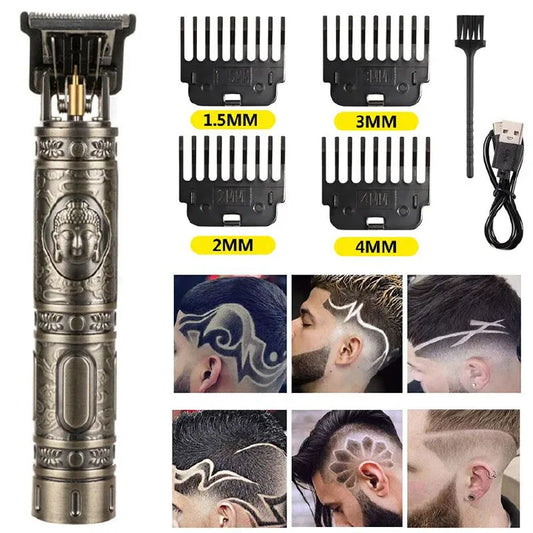 Professional Hair Trimmer Wireless USB Electric Hair Clipper Beard Shaver New Arrival Rechargeable Hair Cutting Machine Barber For Men Haircut Electric Shaver Hair Cutting Tools