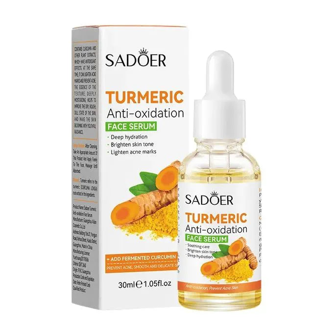 SADOER 8 Pieces Tumeric Skin Care Set: Turmeric Face Cream + Soap + Serum+ Toner + 3 Face Mask + Face Cleanser like Vitamin C For Treating Dark Spots, Anti-wrinkles & Improving Skin Texture, Smoothing