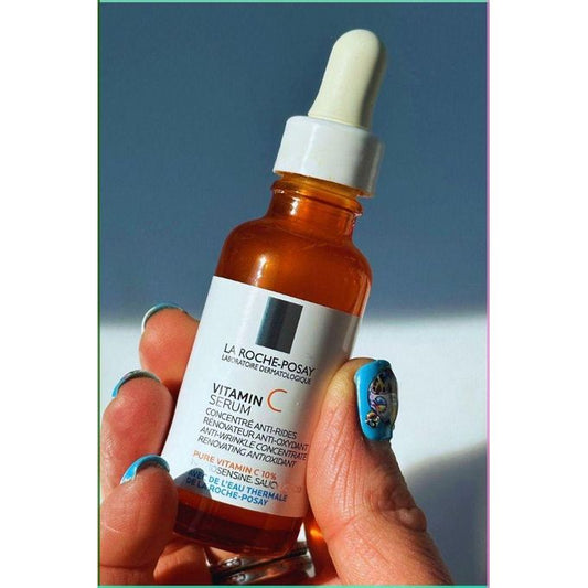 LA ROCHE POSAY Pure Vitamin C Face Serum with Hyaluronic Acid & Salicylic Anti Aging Face Serum for Wrinkles & Uneven Skin La Roche Po