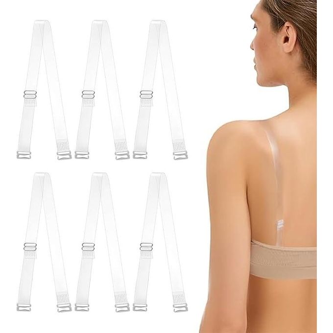 3 Pairs Colourless Bra Strap Extra Strong Clear Bra Straps, Invisible Non-Slip Adjustable Bra Straps,Replacement Bra Shoulder Straps For Strapless Bra