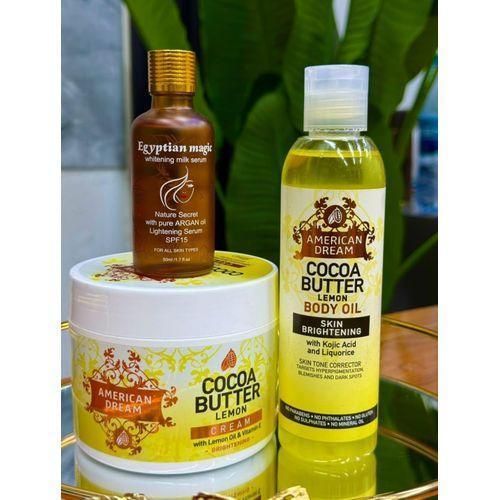 American Dream 3-in-1 Body Glow Care Set Body Cream + Body Oil + Face Serum Combo
