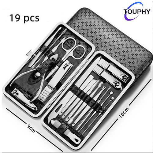 TOUPHY Manicure Nail Clippers Kit Pedicure Set Nail 19Pcs
