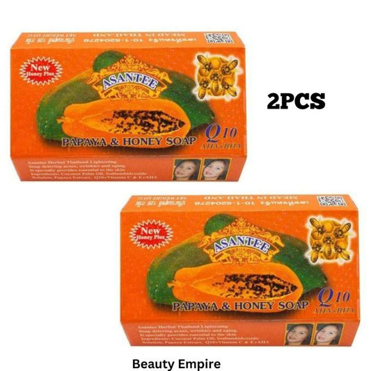 Asantee 2pcs Papaya And Honey Skin Whitening Anti Acne Facial Soap