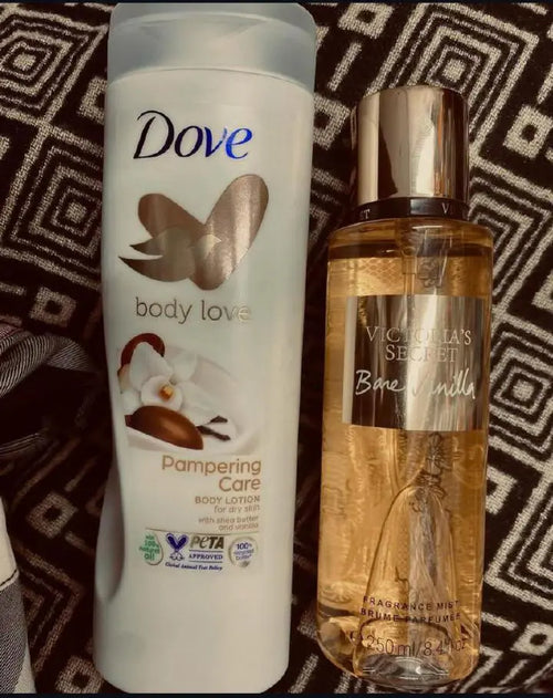 2 In 1 SPECIAL SET: Body Love Pampering Care Body Lotion + Victoria's Secret Bare Vanilla Fragrance Mist