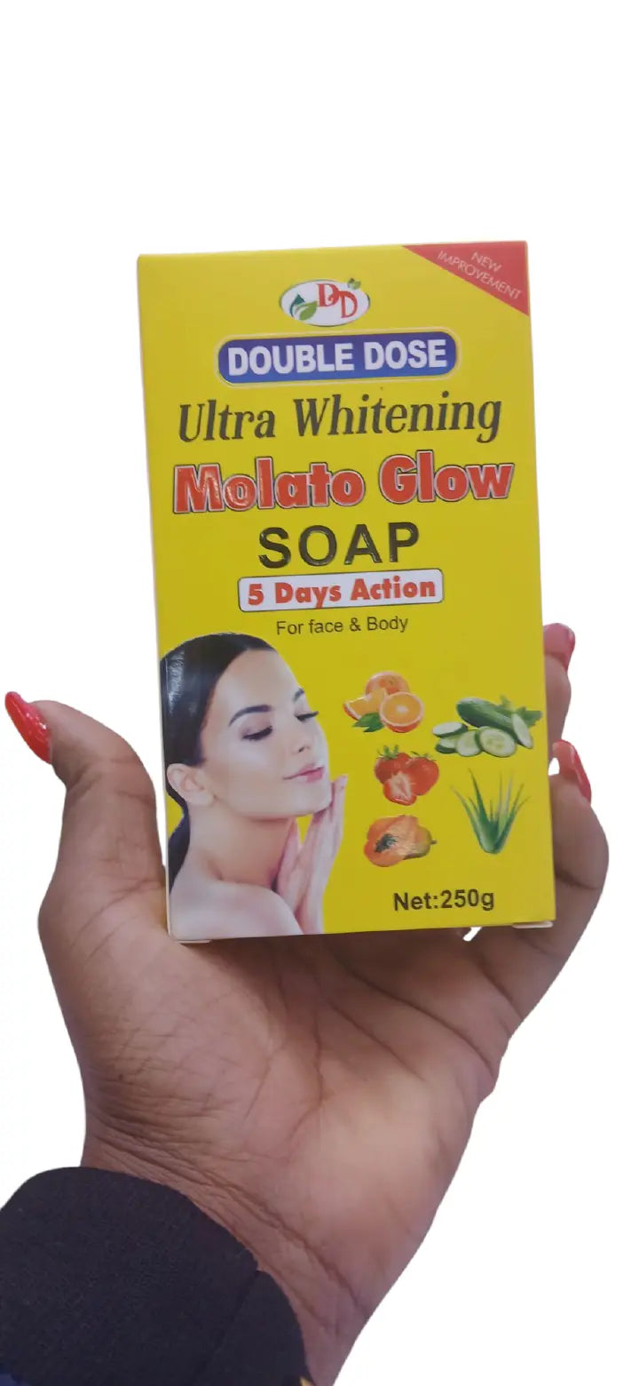 Molato Glow Double Dose Ultra Whitening 5 Days Action Face And Body Soap For Moisturizing, Brightening - clears aches, pigmentations, stretch marks, & sunburn pimples