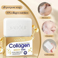 SADOER 3 Pieces Collagen Soap Organic Skin Care Collagen Facial Soap Made With 100% Pure Natural Active Collagen Beauty Soap