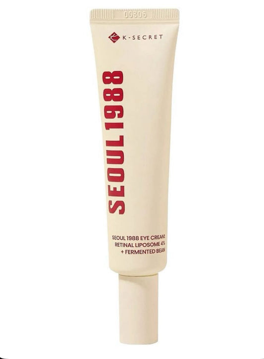 SEOUL 1988 Eye Cream Liposome Retinal 4% + Fermented Bean Extract with Bakuchiol Vitamins C & E 3 Peptides Eye Contour Powerful Cream Minimize Eye Bags Wrinkles Brighten Skin Strengthen Elasticity