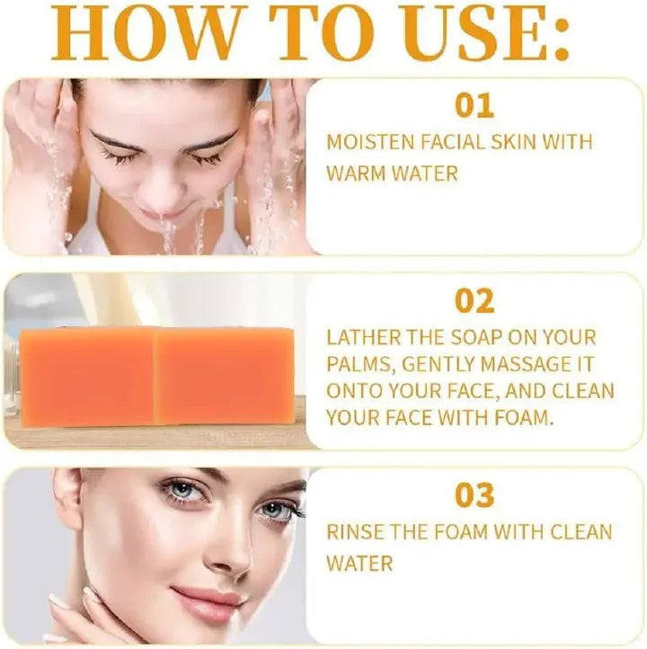 Kojic Acid Skin Brightening Soap 3Pcs * 65g, Facial Soap, Solid Soap Bar For Effectively Removing Acne Spots, And Used For Deeply Cleaning Face And Body Skin