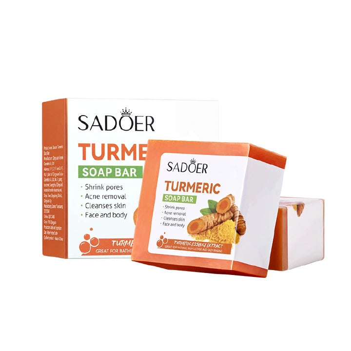 SADOER 2 in 1, Tumeric Serum + Tumeric Soap, Turmeric Serum and Turmeric Soap, Cleans Dirt and Oil Residual  Clears Pores, Shrinks Pore,
