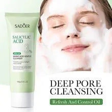 SADOER 3 in 1 Set, Acne Repair Serum + Cream + Cleanser with 3% Salicylic Acid Collagen Peptide and Niacinamide, Centella Asiatica and Niacinamide, Can add Vitamin C,Remove Acne, Moisturize