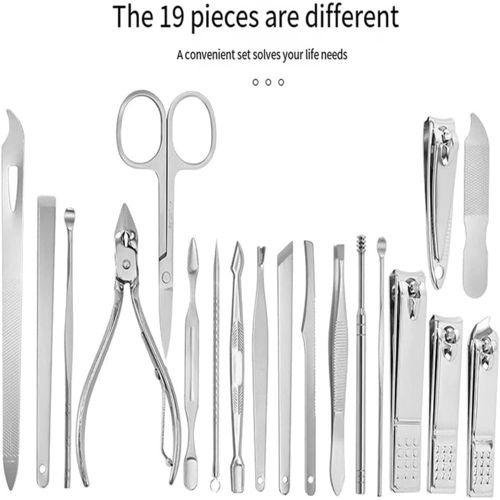 TOUPHY Manicure Nail Clippers Kit Pedicure Set Nail 19Pcs