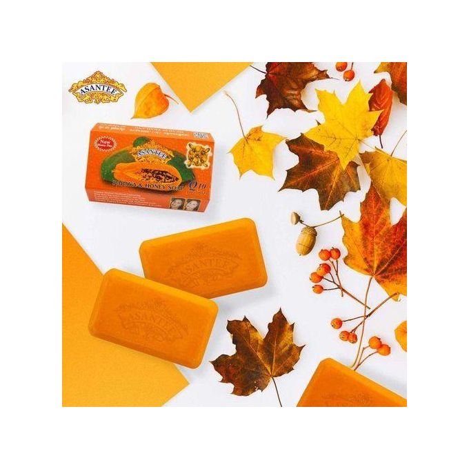 Asantee 2pcs Papaya And Honey Skin Whitening Anti Acne Facial Soap
