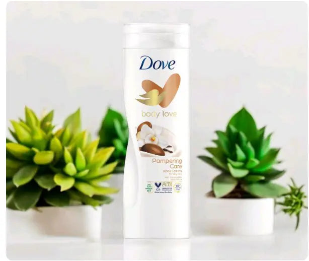 4 in 1 SELFCARE SET: Pampering Shea Butter & Warm Vanilla Body Wash + Body Love Pampering Care Body Lotion + Pampering Shea Butter Cream Bar+ (FREE GIFT Vaseline Lip Therapy Cocoa Butter)
