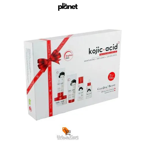 Planet 5 In 1 Kojic Acid Skin Brightening Gift Set: Cleanser > Sunscreen Cream > Toner > Serum > Cream