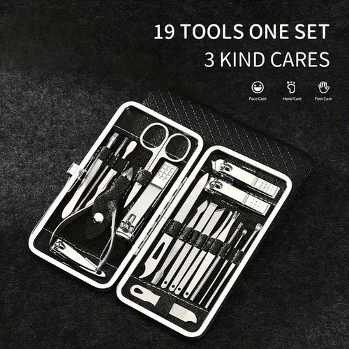 TOUPHY Manicure Nail Clippers Kit Pedicure Set Nail 19Pcs