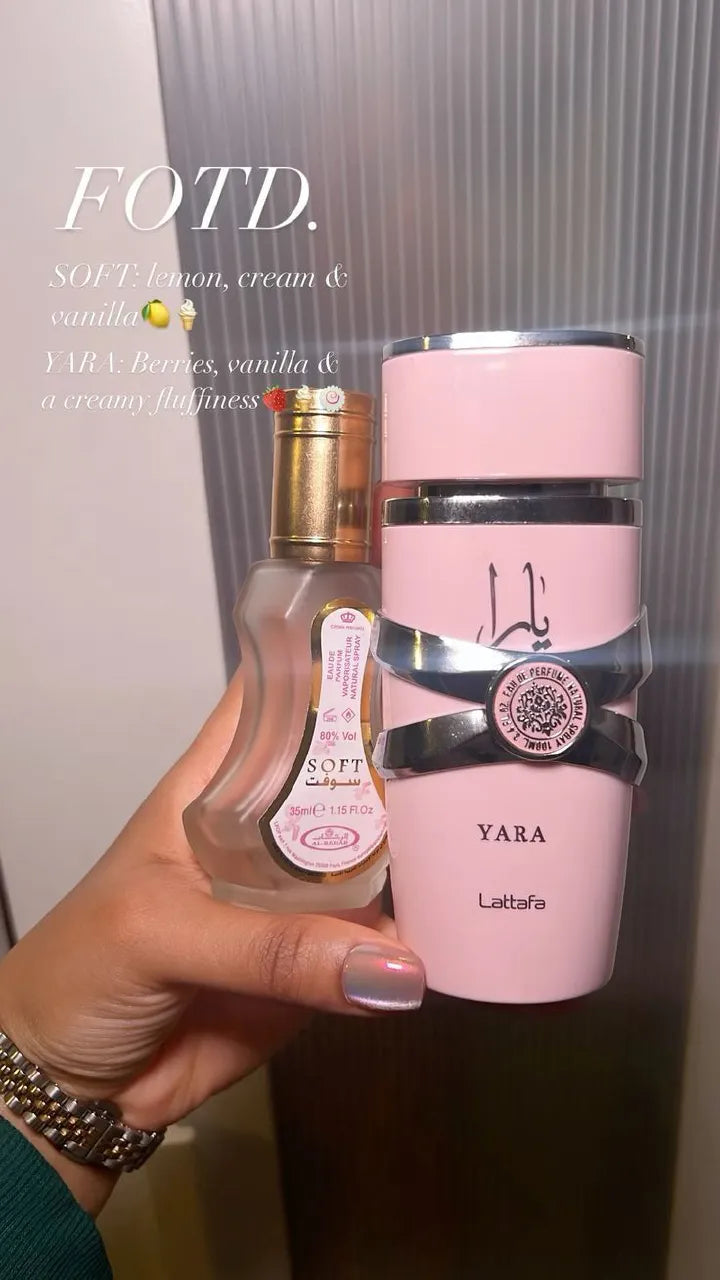 Latafa 2 in 1 Perfume Combo Set : Yara Original Pink Perfume + Soft Perfume