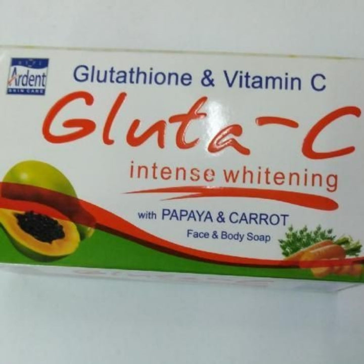 Gluta C Gluta-C Intense Whitening Soap Glutathione & Vitamin C With Papaya & Carrot Face & Body Brightening Dark Spots Exfoliating