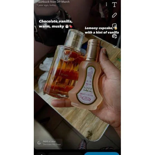 Al Rehab 2 pcs of Fragrance Combo: Choco Musk Perfume + Soft Perfume