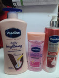 Vaseline 3 In 1 Brightening Package: Intensive Care Vitamin B3 Body Oil 200ML + Daily Brightening Even Tone Lotion 400ML+ showergel