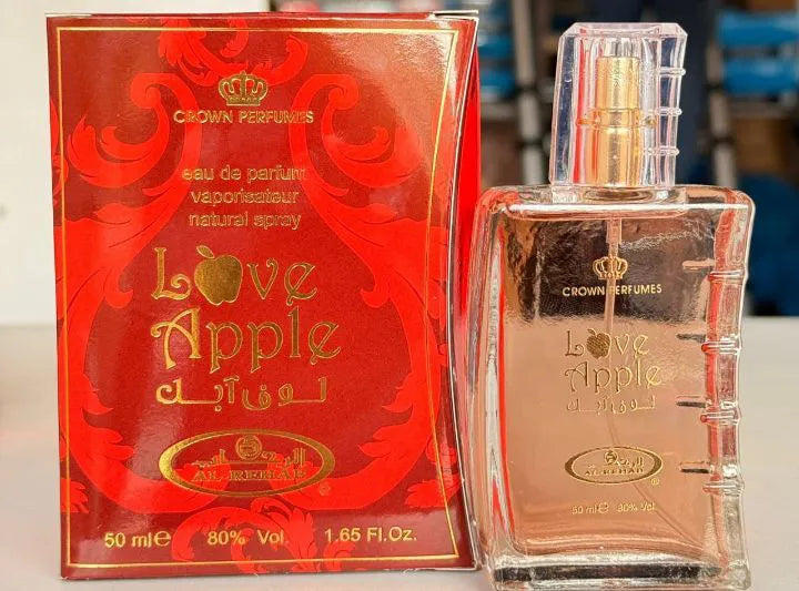 Al Rehab 2 In 1 Fragrance Combo: Love Apple Perfume + Mousuf Wardi Deo Spray
