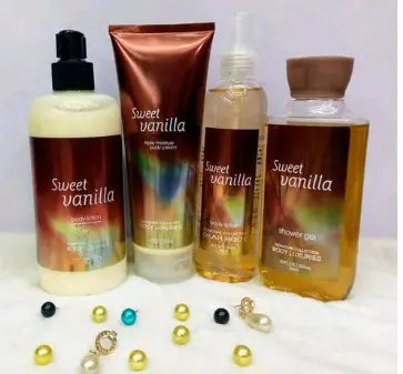 Sweet Vanilla 4in1 Set Pump Lotion, Splash, Gel & Cream.