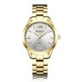 CURREN 9007 Women Quartz Movement Watch Auto Date Simple Wrist Watch Gold
