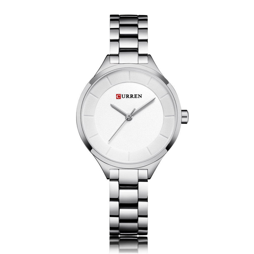 CURREN 9015 Women New Style Quartz Watch Ladies Casual Chain Steel Band Wristwatches