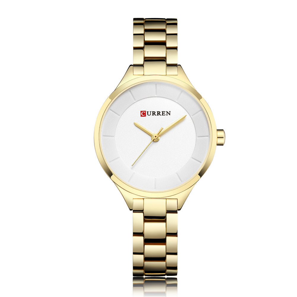 CURREN 9015 Women New Style Quartz Watch Ladies Casual Chain Steel Band Wristwatches