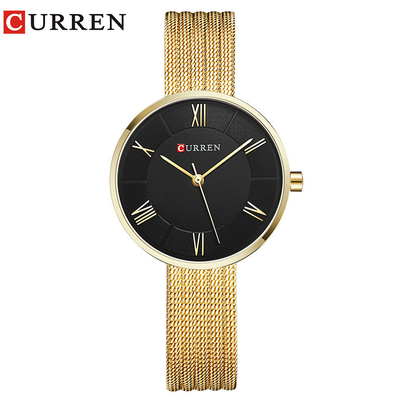 CURREN 9020 Fashion Lady Quartz Mesh Steel Watch Women Wrist Watch Variant
