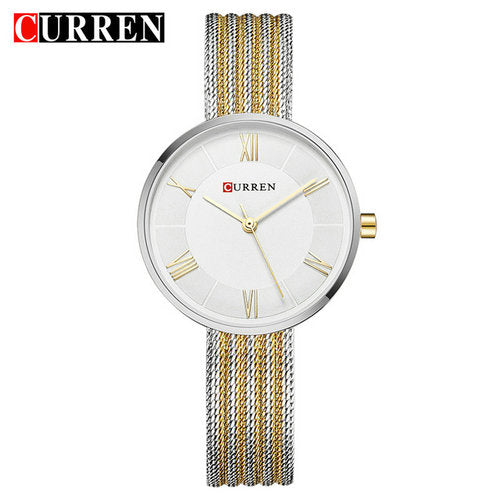 CURREN 9020 Fashion Lady Quartz Mesh Steel Watch Women Wrist Watch Variant