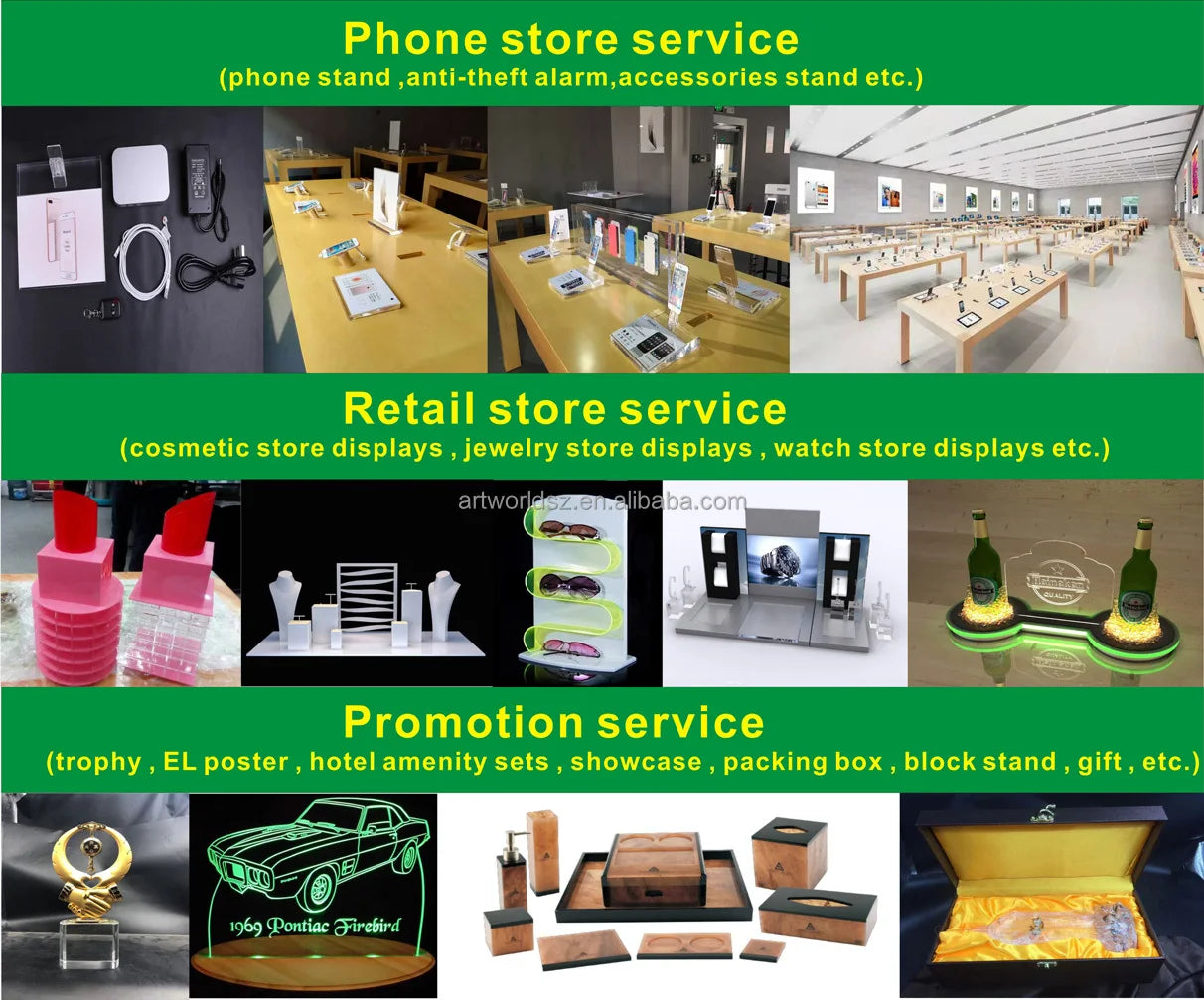 Commercial Merchandising Beauty Salon Display Shelves Custom Design Beauty Display Showcase with LED Light