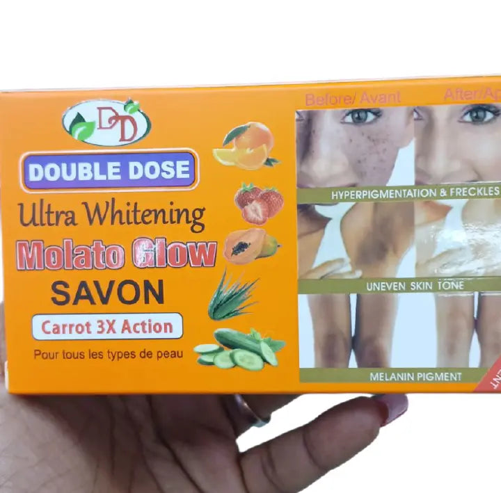 Molato Glow Double Dose Ultra Whitening 5 Days Action Face And Body Soap For Moisturizing, Brightening - clears aches, pigmentations, stretch marks, & sunburn pimples (Check out product variations)