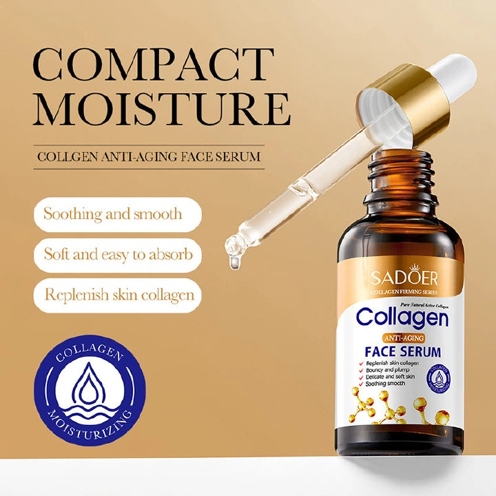 SADOER 4 in 1, Collagen Serum +  Collagen Cream + Black Head Peeling Mask + Lipstick  Anti Aging, Face Moisturizer