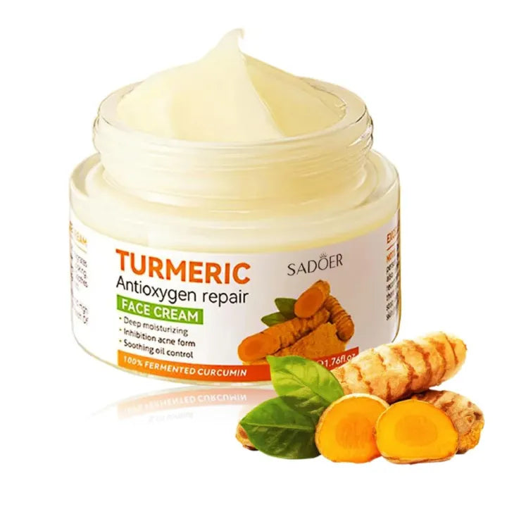 SADOER 8 Pieces Tumeric Skin Care Set: Turmeric Face Cream + Soap + Serum+ Toner + 3 Face Mask + Face Cleanser like Vitamin C For Treating Dark Spots, Anti-wrinkles & Improving Skin Texture, Smoothing
