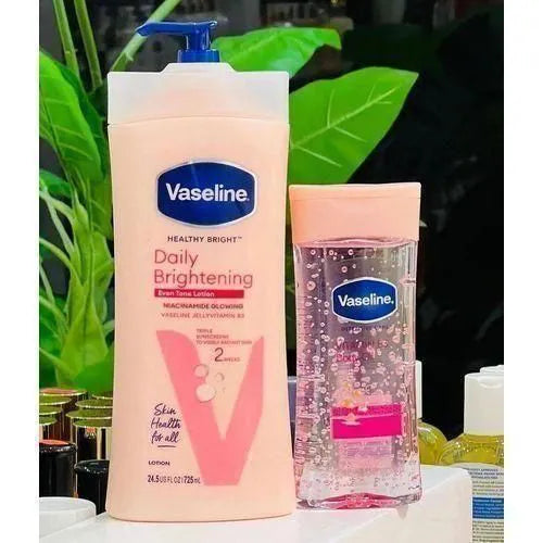 Vaseline Daily Brightening Even Tone Lotion 725ML + Intensive Care Vitamin B3 Body Oil 200ML