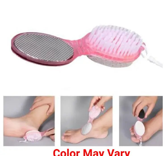 2 Pcs - 4 In 1 Foot Scraper Pedicure Tool Dead Skin Remover Scrubber Bush Pumice Stone File Heel Feet
