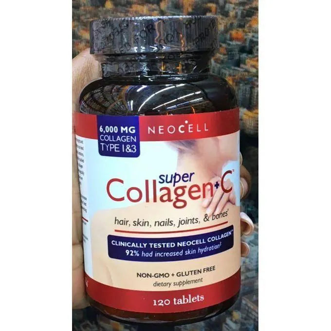 Neocell Super Collagen Plus Vitamin C 6000mg Type 1 And 3 120 Tablets For Hair Skin Nails Joints And Bones Boosts Skin Hydration Strengthens Hair And Nails Supports Healthy Joints And Bones