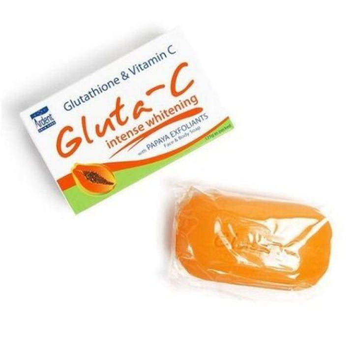 Gluta C Gluta-C Intense Whitening Soap Glutathione & Vitamin C With Papaya & Carrot Face & Body Brightening Dark Spots Exfoliating