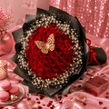 Elegant 60 Red Roses & Baby's Breath Bouquet