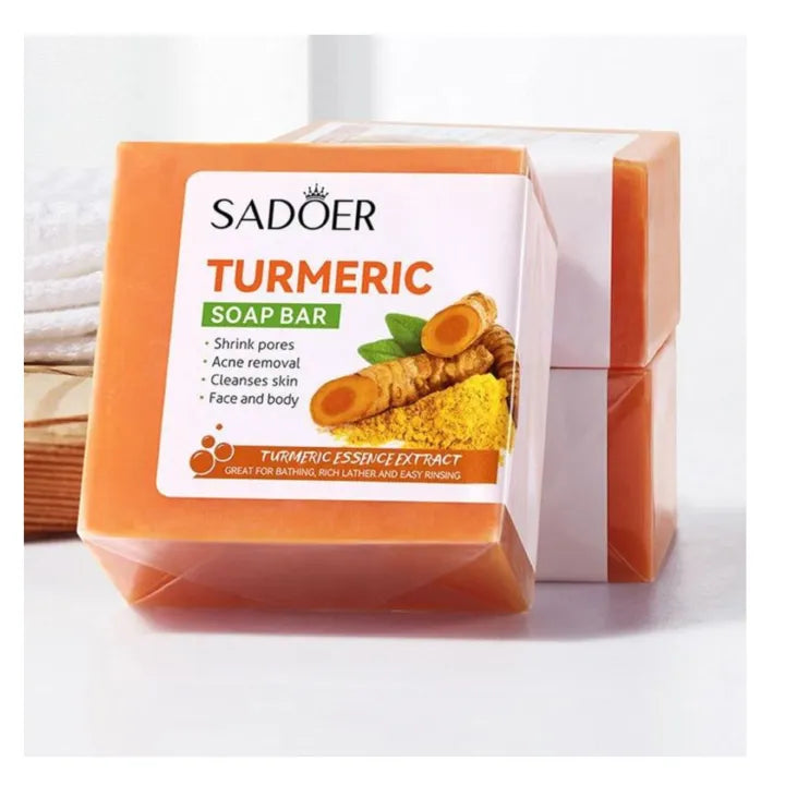 SADOER 8 Pieces Tumeric Skin Care Set: Turmeric Face Cream + Soap + Serum+ Toner + 3 Face Mask + Face Cleanser like Vitamin C For Treating Dark Spots, Anti-wrinkles & Improving Skin Texture, Smoothing
