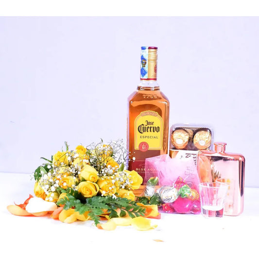Jose Cuervo Tequila & Roses Gift Basket